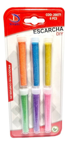 Set Escarchas 6 Colores Fluor 7gr Aprox