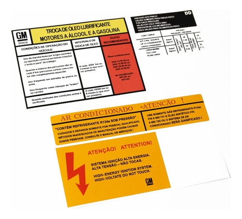 Kit Adesivos Etiquetas Motor Chevrolet Vectra Até 1996 Etmt6