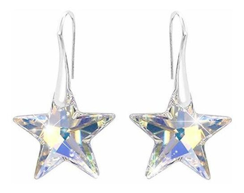 925 Sterling Silver Earrings For Women Aurora Borealis Cryst