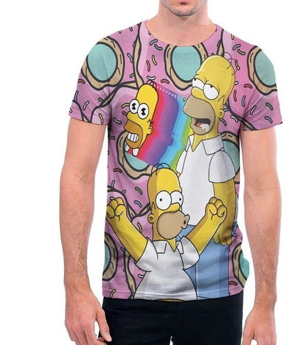 Polera Homero Donuts, Diseños Unisex. All Over Print