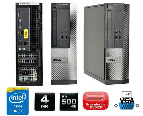 Cpu Monitor Dell Optiplex Core I3 4gb 500gb - Novo