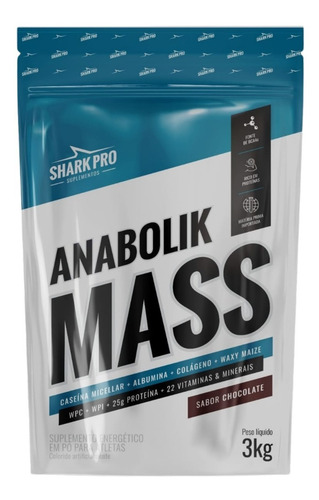 Hipercalórico Anabolik Mass Pounch 3kg Ganho Massa Muscular Sabor Chocolate