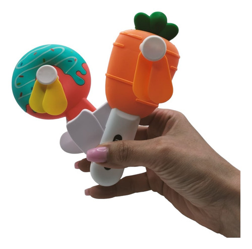 2 Mini Ventilador De Mano Portátil Diseño Frutas Y Dulces