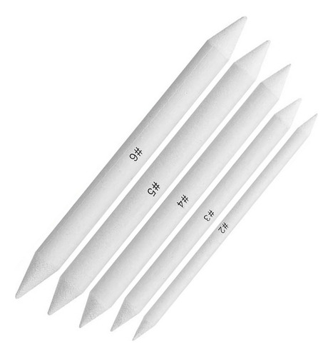 Set De 5 Lápices Difuminadores Para Dibujo Trazo Blanco
