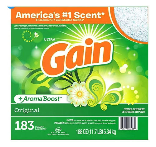 Jabon En Polvo Gain Ultra +aroma Boost Original 5.34 Kilos