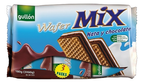 Gullón Galleta Wafer Con Relleno Sabor Nata Y Chocolate 180g