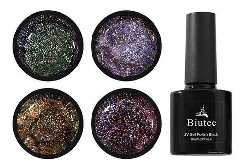 Set Gel De Uñas + Esmalte De Uñas Negro 0.3fl Oz. Uv Led