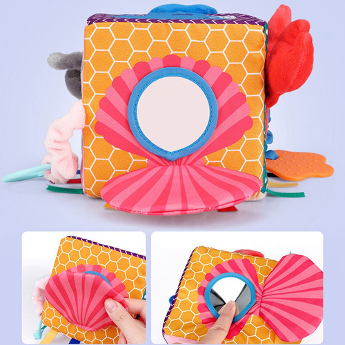 Cubo De Atividade De Pelúcia Macia Chocalho De Brinquedo De