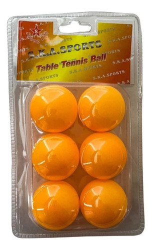 Pack 6 Pelotas De Ping Pong Naranja Y Blanco