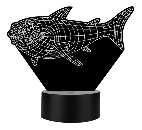 Lámpara Decorativa Led 3d Tiburon Art12510