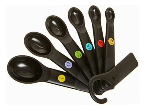 Oxo 11110801 Juego Cucharas Medidora Plástico Negro, 7