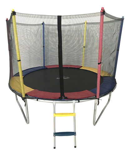Henri Trampolim Kids Cama Elástica 2.44 m Cor Da Proteção Das Molas Multicolor e Tela Preta
