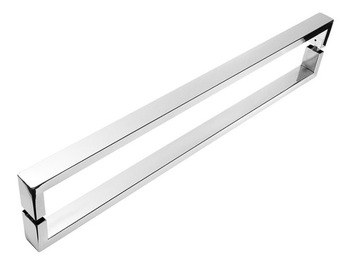 Puxador Inox U Para Porta Pivotante Alto Brilho 1.20 Metro Cor Prateado