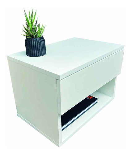 Imagen 10 de 10 de Mesitas De Luz Flotantes Melamina Con 1 Cajon - Tigre