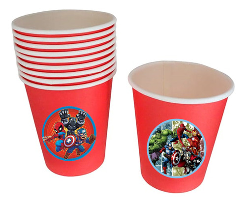 Pack X 10 Vasos Descartables Superheroes -  Kotillonk