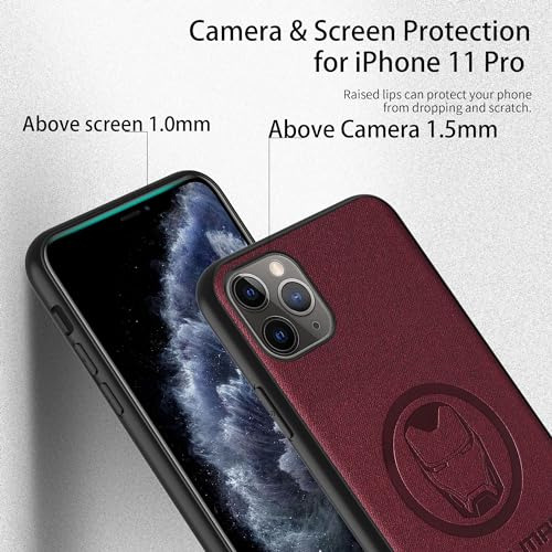 Funda Para iPhone 11 Pro Rojo Vino Piel Sintetica
