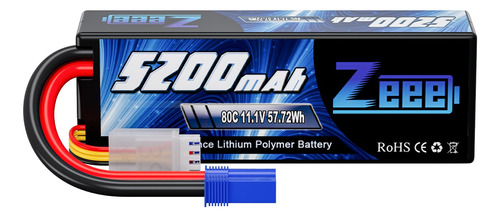 Zeee 3s Lipo Bateria 5200mah 11.1v 80c Con Ec5 Conector Duro