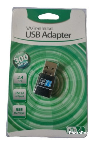 Imagen 4 de 8 de Adaptador Placa De Red Wifi Usb Pc Receptor Nano 300 Mbps