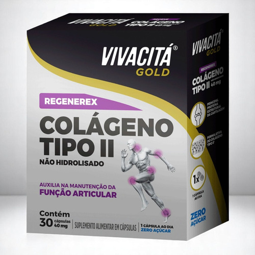 Kit 3x Colágeno Tipo Ii 2 Regenerex Vivacita Gold 30cápsulas