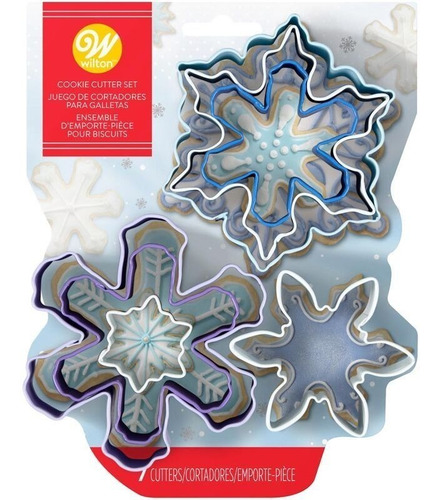 Imagen 1 de 7 de Cortantes Copos De Nieve Frozen Galletitas Wilton Titanweb
