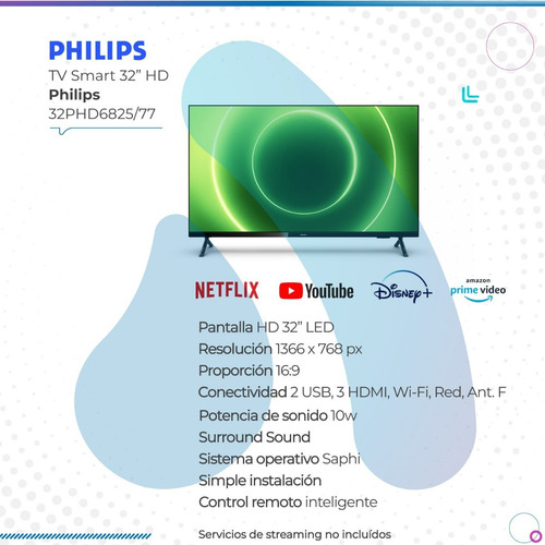 Imagen 2 de 11 de Smart Tv Philips 32phd6825/77 Led Hd 32 Pulgadas 110v/240v