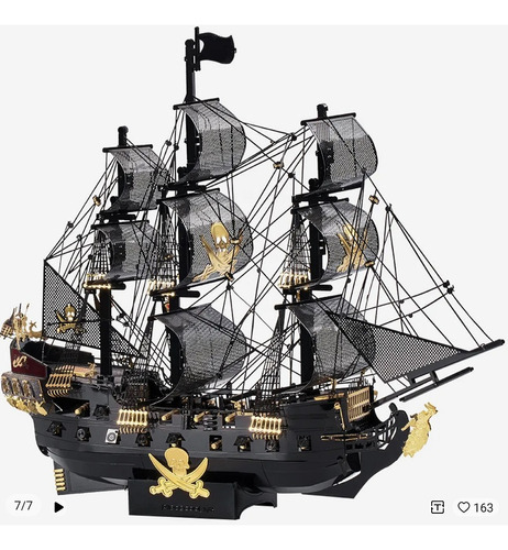 Puzzle metálico 3D oficial de The Black Pearl
