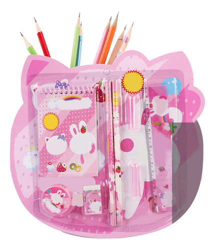 Conjunto De Cadernos Pencil Eraser Ruler, Desenho Animado