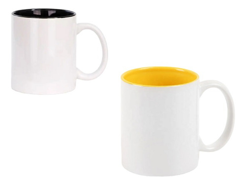 Taza Para Sublimar Con Fondo De Color Y Asa Blanca 11oz