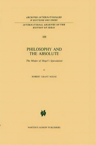 Philosophy And The Absolute, De Robert Grant Mcrae. Editorial Springer, Tapa Dura En Inglés