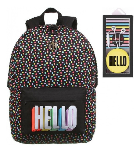Imagem 1 de 3 de Mochila Com Fone Infantil Feminina Dermiwil Hello - 1191