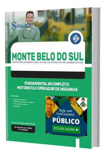 Apostila Monte Belo Do Sul Rs Motorista Operador De Máquinas