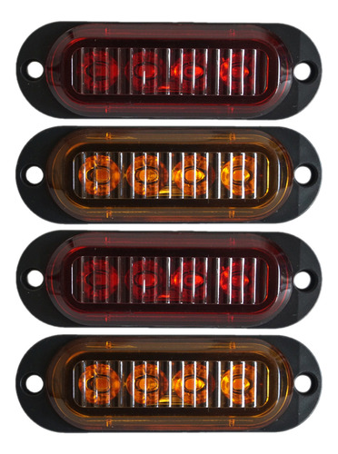 Luces Led Para Remolque (naranja), 4 Luces Traseras, 4 Unida