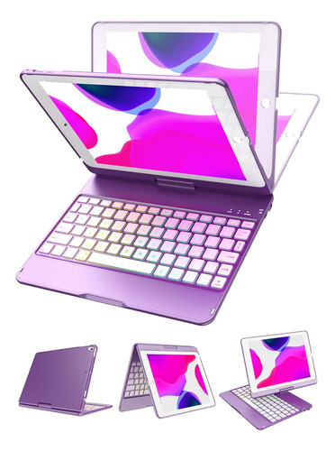 Funda Con Teclado Mmk / Para iPad 9.7  / 360 / Violet