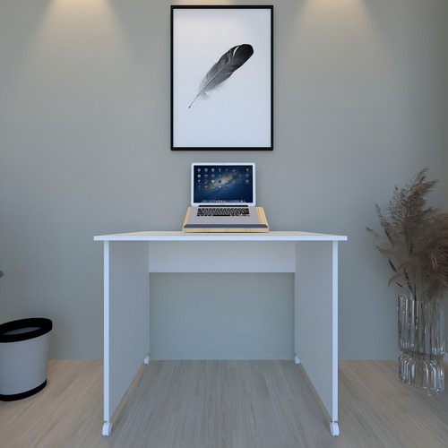Escritorio de oficina con ruedas blanco 90x44 cm