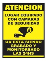 Comprar Calco Cartel Camaras Seguridad Monitoreo Grabación 22x28 Cm