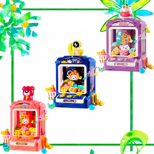 Mini Máquina De Ursinhos Pelúcia Jogo Garra Arcade Cor:azul Unica