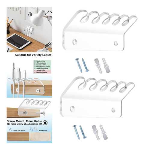 2x Clips Para Cables Organizador De Cables Práctico Claro