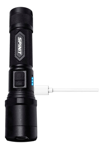 Linterna Spinit Pointmax 400r Duo Recargable Pila 400 Lumens Color De La Linterna Negro Color De La Luz Blanco