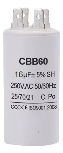 Capacitor Redondo 16mfd/250v Condensador Terminal 16 Uf