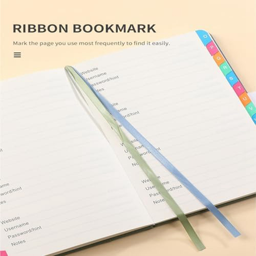 Libro Password Keeper Con Coloridas Pestañas Alfabéticas Y D