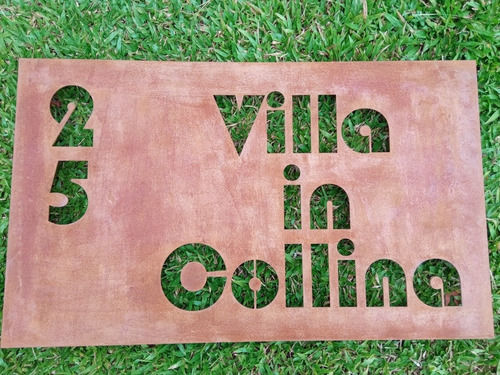 Placa Em Aço Corten Cortada No Laser - 80 X 60 Cm