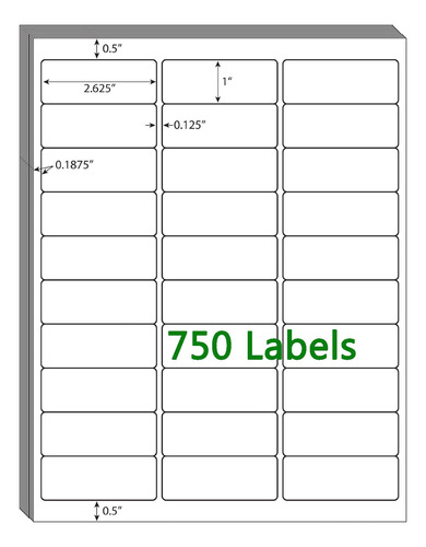 30 Etiqueta Arriba 1 X 2-5 8  Envio Fba Para Impresora Laser