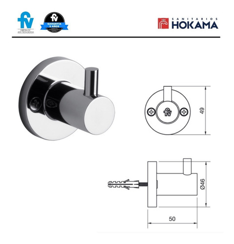 Imagen 5 de 10 de Kit Accesorios De Baño Juego Fv Percha Portarrollo Toallero