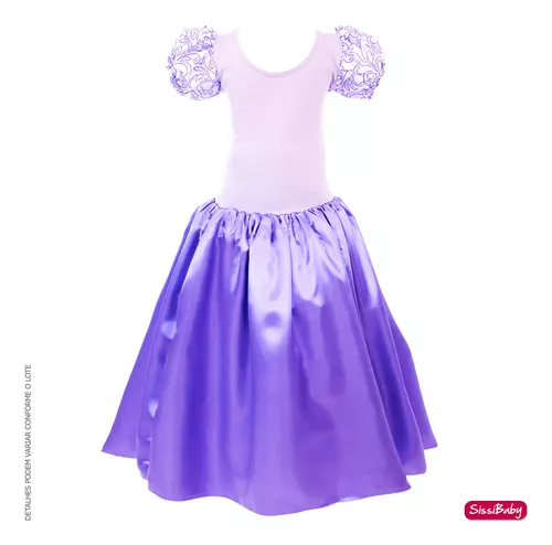 Fantasia Vestido Princesa Sofia Luxo Infantil Com Luvas