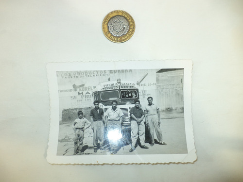 Foto (circa 1950) Autobús Puebla-tlaxcala-texcoco-méxico (Usado)
