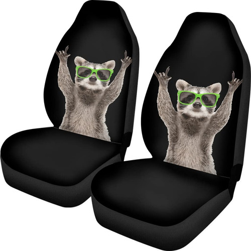 Funda Asiento Automovil 2 Unidad Lindo Mapache Animal Para