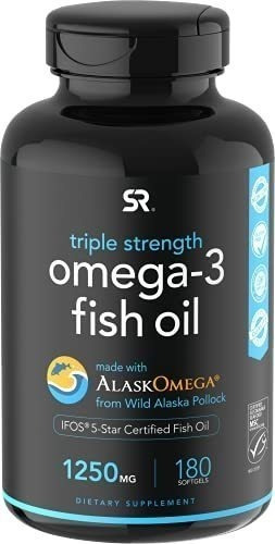 Omega-3 Aceite De Pescado Salvaje De Alaska 1250 Mg 180 Cap
