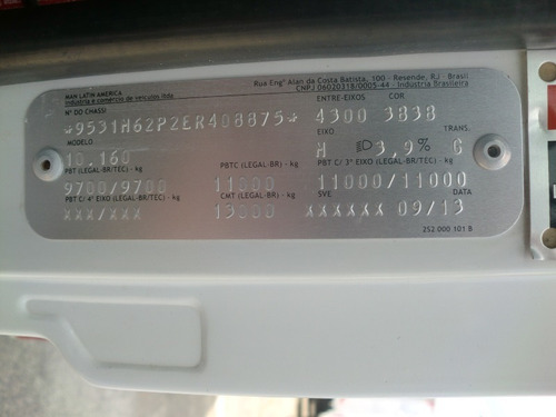 Vw 10.160 Drc 4x2 Ano 2013/2014 Bau 6,20 Mts