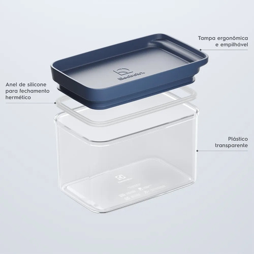 Pote Hermético Organizador Electrolux Experience Empilhável Modular 0,85L