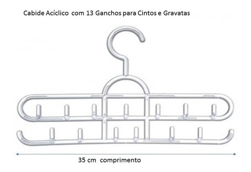 Cabides Gravatas Cintos  Suporte Social Kit Com 3 Unidades